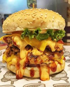 Crispy With Cheese Veg Double Patty Burger