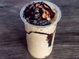 Cold coffee with ice cream