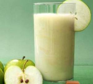 Green apple ice cream shake