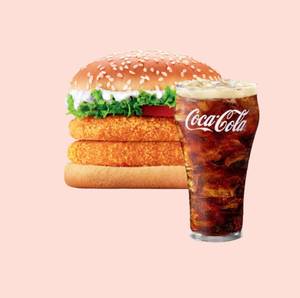 Double American Veg Cheese Burger With Coca-cola 330ml