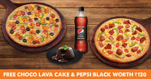 Any 2 Big 10" Pizzas [FREE Choco Lava Cake & Pe...