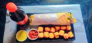 Veg Roll + Chilly Poppers Regular + Coke  (250 ml)