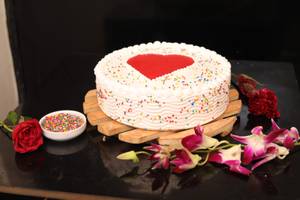 Vanilla red heart cake