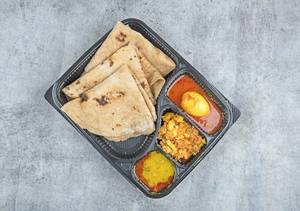 3 Chapti+egg Pulusu+egg Fry+dal