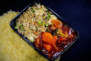 Veg Fried Rice With Chilly Paneer Gravy Box