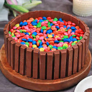 Eggless Chocolate Kitkat Gems Cake [750 Grams]