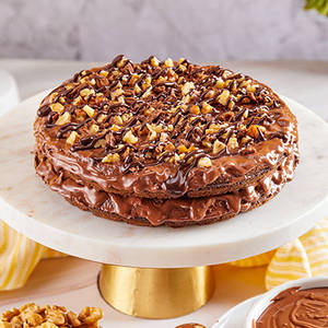 Almond Brownie Waffle Cake (Double Layer)