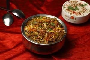 Veg Hyderabadi Biryani with Raita