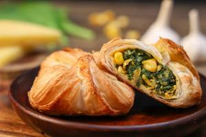 Corn And Spinach Parcel