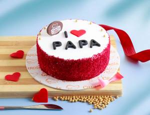 Father's Day Special I Love Papa Eggless Red Velvet Cake [500 Grams]