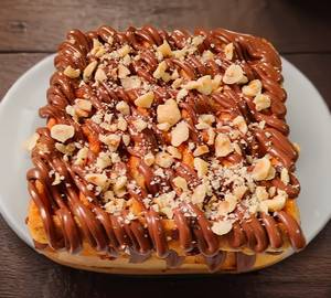 Hazelnuts nutella waffle