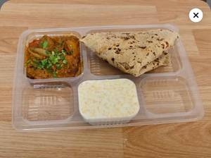 Roti+aloo Pyaz Paneer Sabji+ Raita