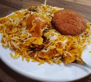 Chicken Biryani With Shami Kebab