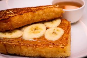 Sliced Banana And Honey Buttered French Toast