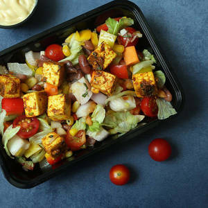 Mexican Paneer & Salad With Salsa And So Ur Cream
