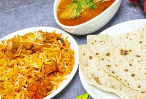 Hyderabadi Chicken Biryani Quarter  Roti 4