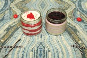 Blueberry + Red Velvet Jar Cake