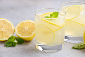 Fresh cold lemon sweet water