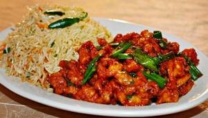 Egg Fried Rice + Chilli Gobi