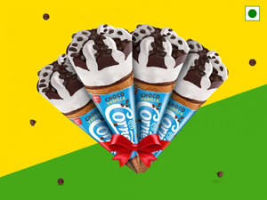Cornetto Choco Vanilla Ice Cream [4 Pieces]