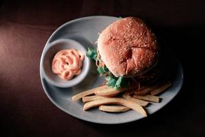 Aloo Tikki Burger + Fries + Pepsi Bottle