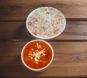 Veg Fried Rice Half + Paneer Chilli Gravy
