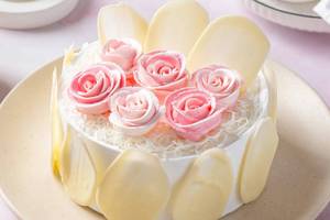 Rosy White Forest Cake