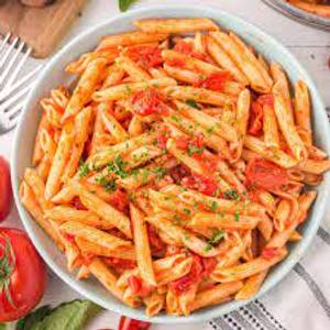 Red penne pasta