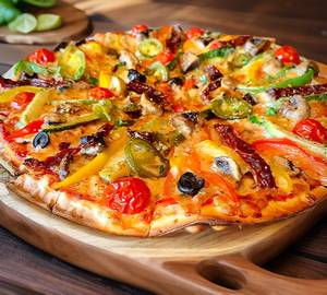 Grilled vegetable pizza normal dough