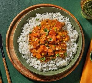 Mutter paneer with rice