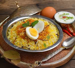 Egg Biryani  Mint Raita