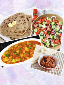 Aloo Tamato (250 Ml)+3 Pcs Butter Parantha+ Salad+ Lasun Chutney