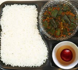 Bhindi Masala Rice Thali