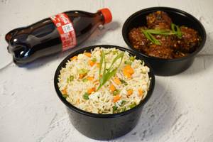 Veg Manchurian Dry (Half)+Veg Fried Rice (Half)+Softdrink