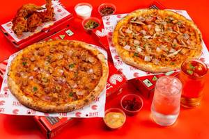 Quattro Pollo + Bbq Chicken Pizza + Chicken Wings + Beverages