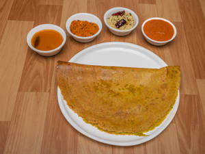 Pesarattu (Served with Chutney, sambar)