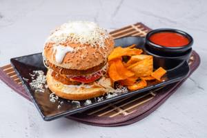 Jain Double Decker Patty Burger