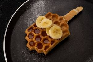 Maple Syrup With Banana Waffle