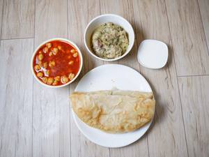 Aloo Paratha(2Pcs) + Chana Masala + Sour Curd + Methi Chicken (1Pc)                     