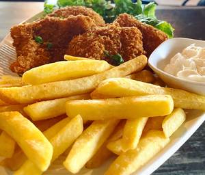 Fish And Chips Served With Tartar Sauce