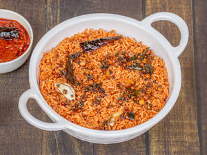 Pandu Mirchi Pickle Rice With Ghee