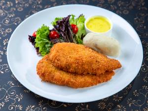 Chicken Milanese With Cheese Fondue                       