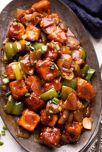 Chilly Paneer Spring Onion