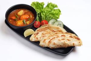 Paratha With Vegetable Spicy Curry