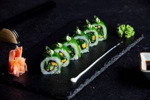 Corn Spinach Sushi Roll