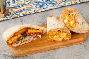 Paneer Shawarma in Rumali + Paneer Pita Pocket Sandwich