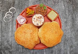 Special Chole Poori with Sweet Lassi