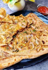 Onion Paratha With Amul Butter + Pickle + Curd