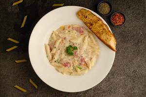 Bacon White Sauce Penne Pasta