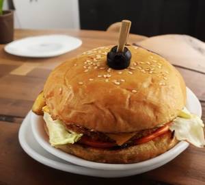 Veg schezwan burger